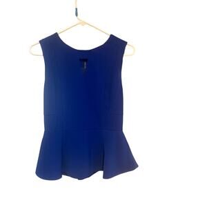 Skies Are Blue Peplum Blouse in Blue